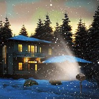 Austrobo Christmas Projector Light Snowfall Led Projector Waterproof Rotating Snow Projection With Remote Decorative Projector For Christmas, Halloween Party