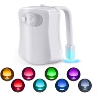 Sunnest Toilet Night Light, Toilet Light With Motion Sensor Led 8 Colors Changing Toilet Bowl Light Bathroom Night Light For Washroom Cool Fun Gadgets Elderly Parents Gift Ideas, Fits Any Toilet