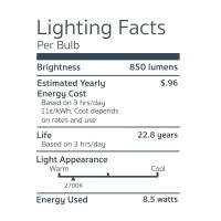 Emeryallen Ea-E26-8.5W-001-279F-D Ja8/Title 24 Compliant Dimmable Medium Base Led Fan Light Bulb, 120V-8.5Watt (70W Equivalent) 850 Lumens, 2700K, 1 Pcs