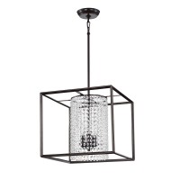 Warehouse Of Tiffany Imp29/3Orb Lorette Oil Rubbed Bronze 3-Light Crystal Chandelier