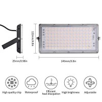 Ankishi 100W Led Flood Light,10000Lm Super Bright Led Outdoor Flood Lights, Warm White 2800-3200K, Ultra-Thin Ip66 Waterproof Foodlight For Yard, Garden, Playground, Garage, Lawn�