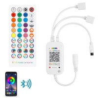 Rgbzone Rgb Led Controller App Music Sync And 40-Keys Ir Remote Control For 5V/12V/24V 4 Pin Smd 5050 3528 Rgb Led Strip Lights, Bluetooth Connection