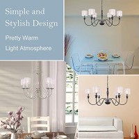 Wellmet Small Chandelier Lamp Shades,Only For Candle Bulbs,Clip-On Fitter White Lamp Shades,Set Of 6, 5.5