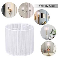 Wellmet Small Chandelier Lamp Shades,Only For Candle Bulbs,Clip-On Fitter White Lamp Shades,Set Of 6, 5.5