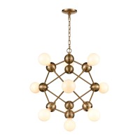 Grow From Here 10-Light Pendant In Satin Brass