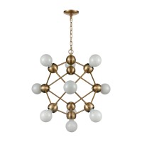 Grow From Here 10-Light Pendant In Satin Brass