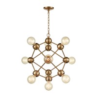 Grow From Here 10-Light Pendant In Satin Brass