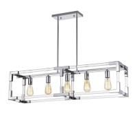 Warehouse Of Tiffany Imp78B/5Ch Rochka Chrome 5-Light Chandelier, 40.94