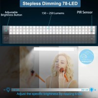 Lightbiz 78 Led Closet Light Rechargeable Dimmable Motion Sensor Closet Light Wireless Under Cabinet Night Light With 3200Mah L