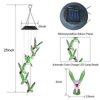 Hummingbird Solar Light, Epicgadget Solar Bird Wind Chime Color Changing Outdoor Solar Garden Decorative Lights For Walkway Pathway Backyard Christmas Decoration Parties (Green Wing Hummingbird)