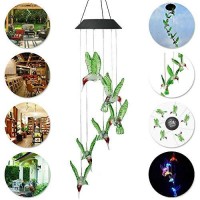 Hummingbird Solar Light, Epicgadget Solar Bird Wind Chime Color Changing Outdoor Solar Garden Decorative Lights For Walkway Pathway Backyard Christmas Decoration Parties (Green Wing Hummingbird)