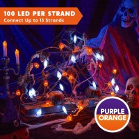 Joyin Halloween String Lights Decorations 197Ft 30 Led Battery Operated Ghost Pumpkin 3D String Light With 8 Lighting Modes Fo