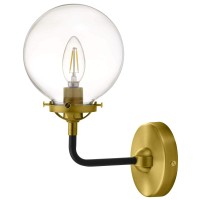 Modway Reckon Industrial Modern Amber Glass Globe Wall Sconce Light Fixture