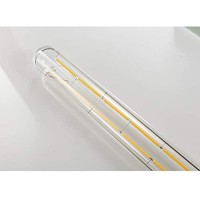 Leools Led Tube Bulbs,T10 Tubular Edison Style Led Filament Bulb, 12W Dimmable Antique Led Bulb,E26 Base,Clear Glass,Warm White,2700K,1000Lm(75-100W Equivalent),11.8In,Pack Of 4