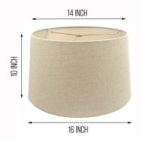 Mestar Oatmeal Fabric Hardback Drum Lampshade (Spider) (14X16X10)