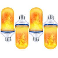 Cppslee Led Flame Light Bulbs, 4 Modes Fire Light Bulbs, E26 Base Flame Bulb, Christmas Decorations Outdoor Indoor Home, Christmas Lights Bulbs (Yellow, 4 Pack)