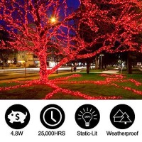 Silvom Red Christmas Lights, 33Ft 100 Led Xmas Christmas Lights, 120V Ul Certified Led String Lights For Halloween, Christmas Tree, Wedding, Party, Patio, Holiday, Home Indoor & Outdoor Decoration