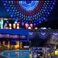 Led American Flag Lights 4 X 2 Feet, Waterproof Led Half Fan Flag Light Of The United States,Hanging Ornaments For Christmas Party Independence Day, Memorial Day, July 4Th