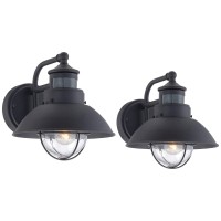 John Timberland Oberlin Rustic Industrial Farmhouse Outdoor Barn Light Fixtures Set Of 2 Black Dusk To Dawn Motion Sensor 9