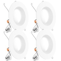 Sunco 4 Pack Retrofit Led Recessed Lighting 6 Inch 5000K Daylight Dimmable Can Lights Baffle Trim 13W75W 1050 Lm Damp Rat