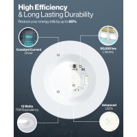 Sunco 4 Pack Retrofit Led Recessed Lighting 6 Inch 5000K Daylight Dimmable Can Lights Baffle Trim 13W75W 1050 Lm Damp Rat