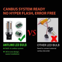 Antline 7440 7444 T20 7440A 7440Na Led Bulbs Amber Yellow For Turn Signal Lights With Build-In Load Resistor Canbus Error Free Anti Hyper Flash For Blinker Bulb Replacement (Pack Of 2)