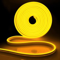 Inextstation Neon Led Strip Lights Yellow, 16.4Ft/5M Neon Light Strip 12V Silicone Waterproof Flexible Led Neon Lights For Bedroom Festival Party Neon Sign Diy Decor (Power Adapter Not Included)