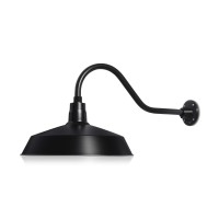 17In Satin Black Outdoor Gooseneck Barn Light Fixture With 22In Long Extension Arm Wall Sconce Farmhouse Vintage Antique S