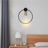 Bokt Wall Sconces Mid Century Modern Wall Sconce Light Fixture Metal Wall Mount Light With Led Bulbs, Round Vanity Light For Bathroom, Living Room, Hallway (Gold, 2 Pack)