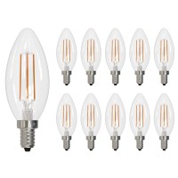 Bulbrite Item 776856, Led Filament Candelabra Light Bulb, 4.5 Watt, 2700K, For Use In Chandeliers And Sconces, Fully Dimmable, 40 Watt Incandescent Equivalent (Pack Of 10)