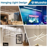 Muzata 5Pack 33Ft1M Led Strip Channel With Hanging Wire Spotless Frosted Diffuser Cover For Garages Workshops Ceiling Light