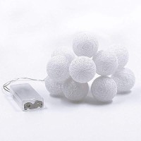 Anordsem Cotton Lights Battery Operated String Ball Light Hanging For Bedroom Indoor Decor Led Fairy Lantern Cozy Lighting Ki