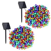 Solar Christmas Lights, 2 Pack 72Ft 200 Led Solar String Lights With 8 Modes, Waterproof Outdoor Christmas String Lights For Patio, Garden, Party, Tree, Holiday, Christmas Decorations (Multicolor)