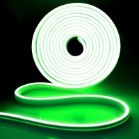 Inextstation Neon Led Strip Lights Green, 16.4Ft/5M Neon Light Strip 12V Silicone Waterproof Flexible Led Neon Lights For Bedroom Festival Party Neon Sign Diy Decor (Power Adapter Not Included)