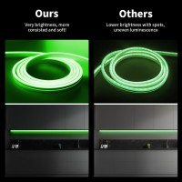 Inextstation Neon Led Strip Lights Green, 16.4Ft/5M Neon Light Strip 12V Silicone Waterproof Flexible Led Neon Lights For Bedroom Festival Party Neon Sign Diy Decor (Power Adapter Not Included)