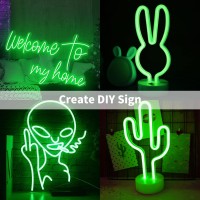 Inextstation Neon Led Strip Lights Green, 16.4Ft/5M Neon Light Strip 12V Silicone Waterproof Flexible Led Neon Lights For Bedroom Festival Party Neon Sign Diy Decor (Power Adapter Not Included)