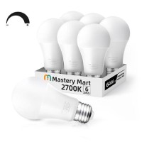 Mastery Mart Led Light Bulbs 10 Watt [60 Watt Equivalent], A19 - E26 Dimmable, 2700K Soft White, 800 Lumens, Medium Screw Base, Energy Star, Ul Listed (Pack Of 6)