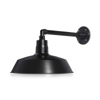 14In. Satin Black Outdoor Gooseneck Barn Light Fixture With 13In. Long Extension Arm - Wall Sconce Farmhouse, Vintage, Antique Style - Ul Listed - 9W 900Lm A19 Led Bulb (5000K Cool White)