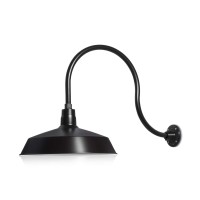 17In Satin Black Outdoor Gooseneck Barn Light Fixture With 24In Long Extension Arm Wall Sconce Farmhouse Vintage Antique S