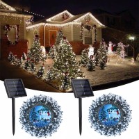 Solar Christmas Lights, 2 Pack 72Ft 200 Led Solar String Lights With 8 Modes, Waterproof Outdoor Christmas String Lights For Patio, Garden, Party, Tree, Holiday,Wedding, Christmas Decorations (White)