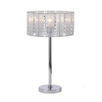 Warehouse Of Tiffany Lotti Chrome Fabric Crystal Table Lamp Tl1201