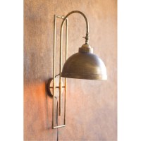 Metal Wall Light With Antique Brass Finish