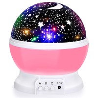 Sunnest Night Light For Kids,Kids Night Light, Star Night Light, Nebula Star Projector 360 Degree Rotation Moon Star Projector - 4 Led Bulbs 8 Light Color Changing With Usb Cable