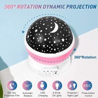 Sunnest Night Light For Kids,Kids Night Light, Star Night Light, Nebula Star Projector 360 Degree Rotation Moon Star Projector - 4 Led Bulbs 8 Light Color Changing With Usb Cable