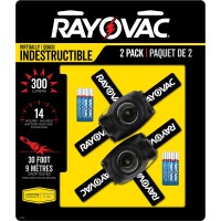 Rayovac 2 Pack Virtually Indestructible Led Headlamp Flashlight, Use For Camping Accessories, Hurricane Supplies, Survival Kit, 300 Lumens, Batteries Included (Diyhphl3Aaa-B2Ta)