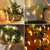 Dopheuor Photo Clip String Lights Led Fairy Clip String Lights Hanging Photo Pictures Battery Operated For Gifts Patio Christmas