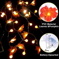 Fall Decoration For Home,30 Led Fall Garland With Lights Pumpkin Maple Leaf String Lights For Halloween Thanksgiving Party Indoor Outdoor Decor