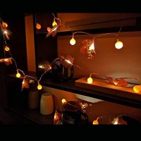 Fall Decoration For Home,30 Led Fall Garland With Lights Pumpkin Maple Leaf String Lights For Halloween Thanksgiving Party Indoor Outdoor Decor