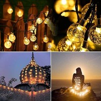 Ussea Solar , 50 Led 24Ft 8 Modes Waterproof String Lights Outdoor Fairy Lights Globe Crystal Balls Decorative Lighting For Garden Yard Home Party Wedding Christmas Decoration