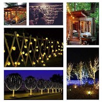 Ussea Solar , 50 Led 24Ft 8 Modes Waterproof String Lights Outdoor Fairy Lights Globe Crystal Balls Decorative Lighting For Garden Yard Home Party Wedding Christmas Decoration